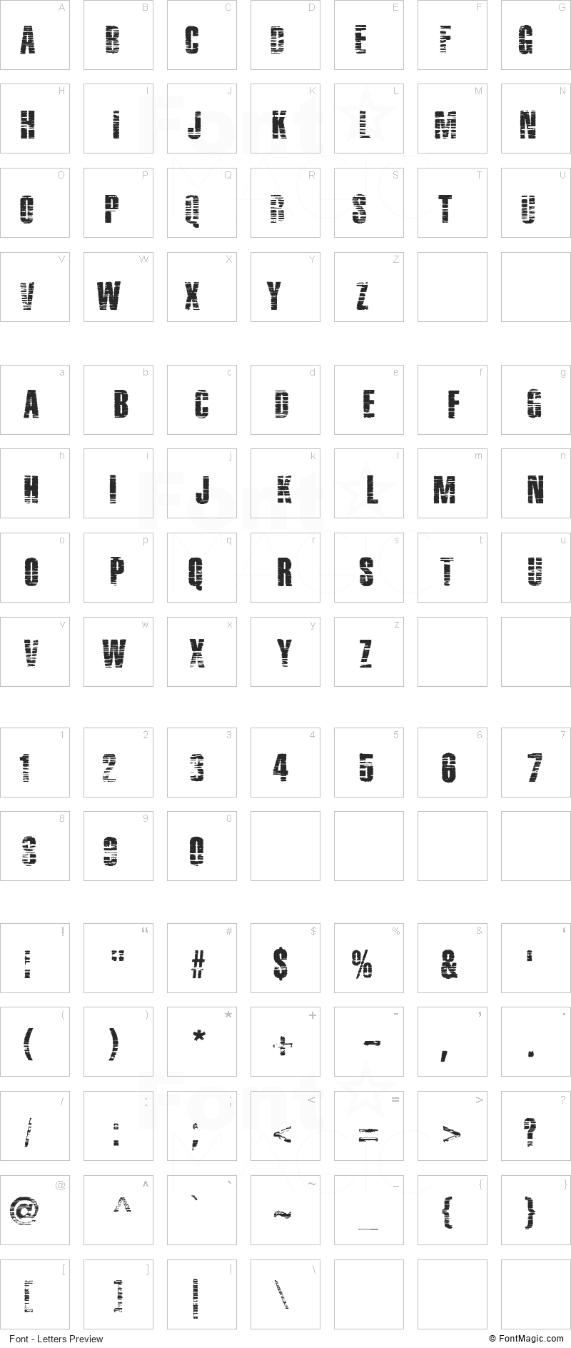 Mentha Rapture Font - All Latters Preview Chart
